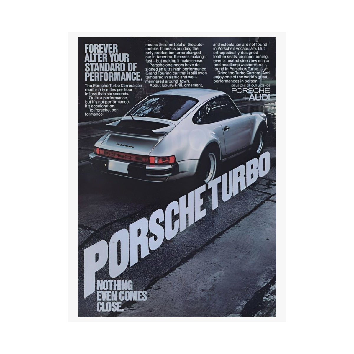 Vintage Porsche Turbo Poster Print